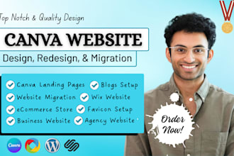 migrate canva website to wix redesign canva site, wix website design for agency