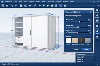 build sketchup dynamic components furniture parametric design configurable mode