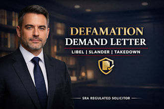 write a UK defamation, libel, or slander cease and desist letter