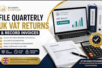 file quarterly UK vat returns and record invoices