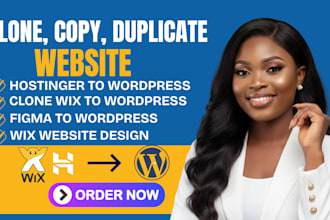 revamp, copy, duplicate or clone wix , hostinger website to wordpress website
