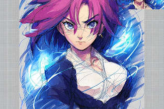 draw anime character illustration