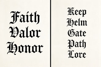 design custom gothic lettering for a logo, print or tattoo