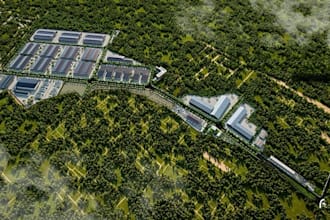 rezone real estate development,community master plan,urban layout,aerial view