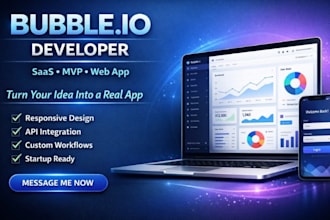 bubble io website, bubble saas, bubble mvp, bubble app and website development