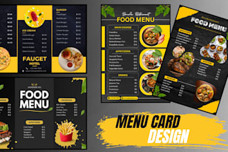 design a premium restaurant and cafe menu card