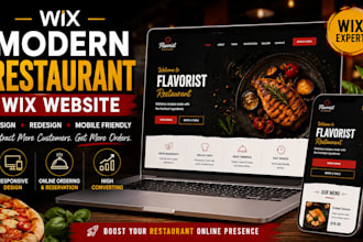 design or redesign a responsive restaurant wix website