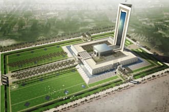 retouch commercial building,cgi data center,render landscape layout, walkthrough