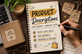 write SEO product descriptions for shopify, amazon and etsy