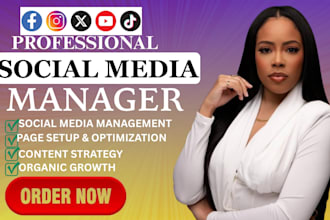be your social media manager for instagram, facebook and tiktok growth