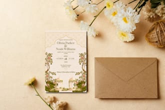 idesign elegant botanical wedding invitations