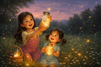 draw children book illustration and storybook cover