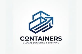 design a strong and modern containers logo for your brand