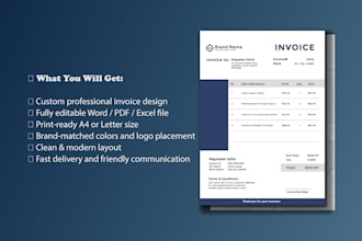 design professional corporate stationery, letterhead, and editable PDF invoices