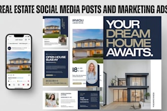 design real estate social media posts, flyers, banners and marketing ads