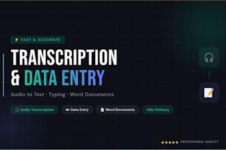 do data entry, typing and audio transcription into word