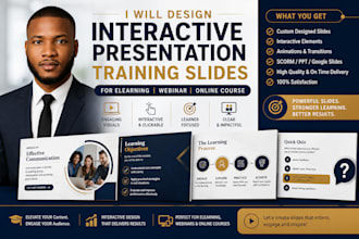 design interactive presentation training slide for onboarding elearning course