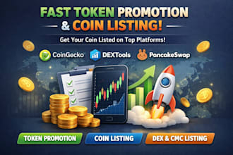 promote track and do token listing crypto listing coingecko dextools pancakeswap