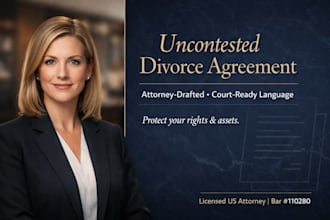 draft your uncontested divorce and separation agreements