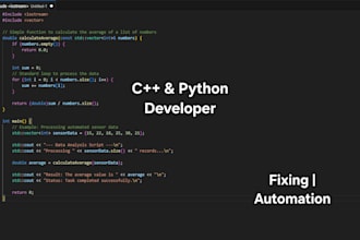 write professional code in python, cpp, or c