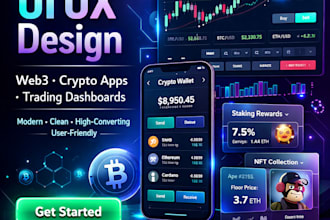 design premium UI UX for web3 crypto apps trading platforms dashboards