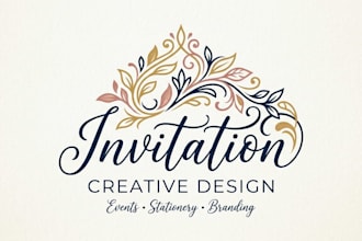 design an elegant and creative invitation logo