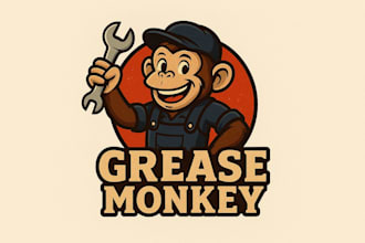 make grease monkey mascot logo with free source file