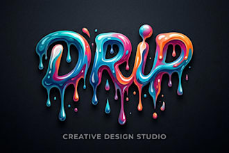 design a bold and trendy dripping logo for your brand