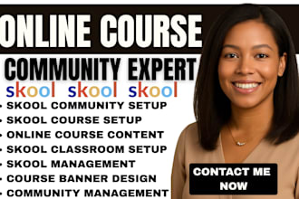 create online course content course creation for skool community and skool setup