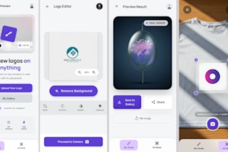 build a logo mockup app with camera preview and background remover