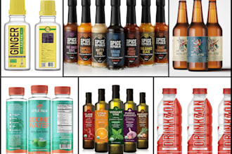 do product label, bottle label, beverage, food label, cleaning, oil label