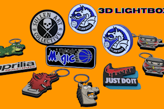 design custom 3d lightbox, 3d logo, keychain, 3d text, stl 3mf for 3d printing