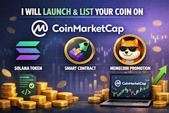 launch and list your coin on cmc solana token, smart contract memecoin promotion