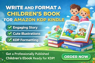 write children book for amazon kdp, children book formatting for kindle