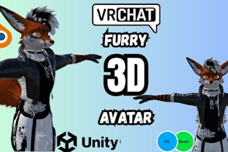 make a custom vrchat avatar commission vr character furry avatar vrc avatar nsfw