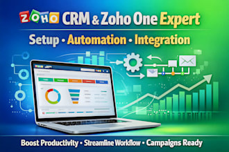 build zoho crm, zoho analytics, zoho form, zoho books, workflows and automation