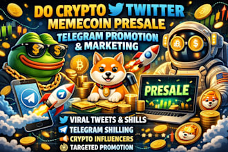 do crypto twitter memecoin presale telegram promotion,  telegram marketing