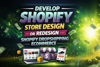 design shopify dropshipping store, product listing, web design SEO