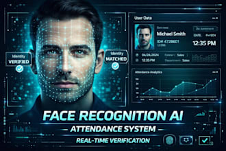 build face recognition system, facial detection ai and attendance system