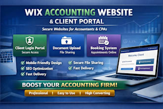 wix website for accounting firm client portal and document upload cpas ecomerce