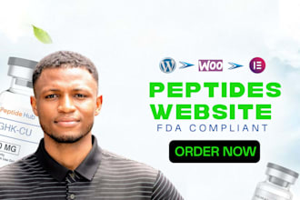 design a clear research peptides websites with woocommerce