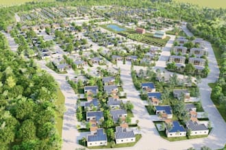 design landscape site master plan, community plan,eco village render,city layout