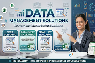 do data collection web scrapping, data entry, clean up excel email contact list