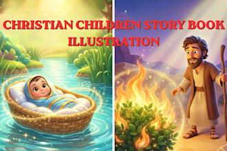 christian children story book illustration children story book illustration