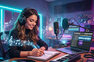 sing and write edm song, disco, techno house, female edm vocalist pop edm song