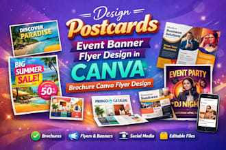 design postcards event banner flyer design in canva brochure canva flyer design