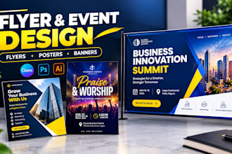 design flyers, posters and event banners in canva