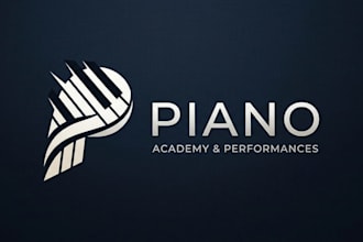 design a stylish and elegant piano logo