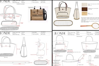 make bag tech pack design good hand bag tech pack flat sketch