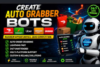build amazon driver bot, instacart bot, doordash bot,spark driver bot, uber bot